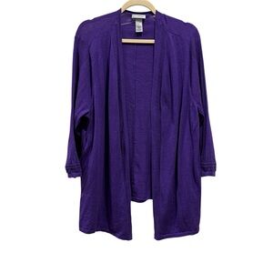 Catherines Bright Purple Open-Front Cardigan